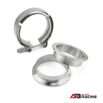 Stainless Steel V Band Turbo Downpipe Exhaust Clamp & Flange Kit - A.B.Racing Supension Parts