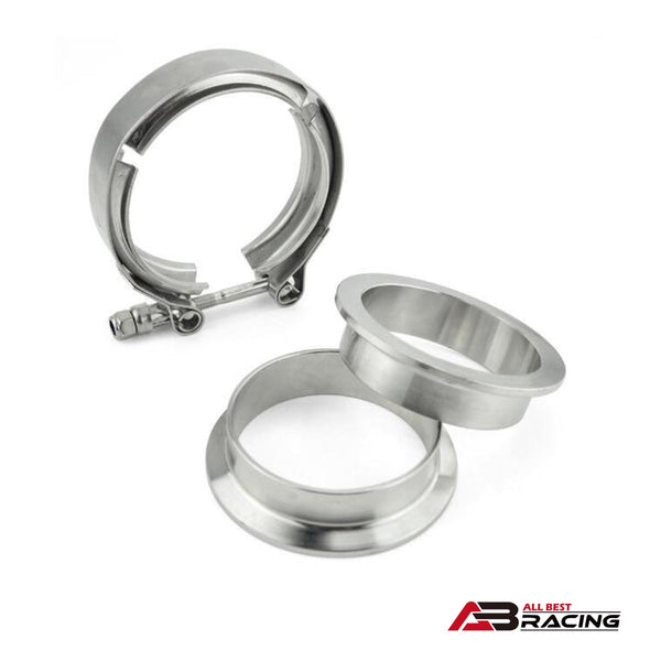Stainless Steel V Band Turbo Downpipe Exhaust Clamp & Flange Kit - A.B.Racing Supension Parts
