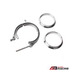 Stainless Steel V Band Turbo Downpipe Exhaust Clamp & Flange Kit - A.B.Racing Supension Parts