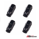 4Pcs AN4 AN8 0 Degree Straight Fuel Oil Gas Line Hose End Fitting Connector Black - A.B.Racing Supension Parts