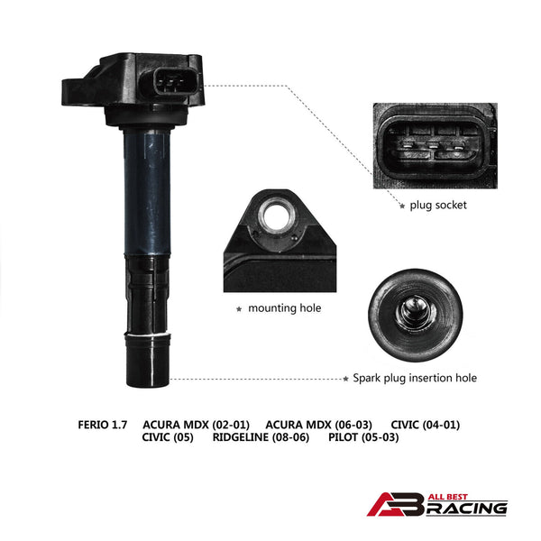 Ignition Coils Pack of 6 for Honda Odyssey Accord Acura TL CL RL 3.5L V6 UF242 - A.B.Racing Supension Parts